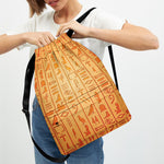Egyptian Hieroglyphs Symbol Print Drawstring Backpack