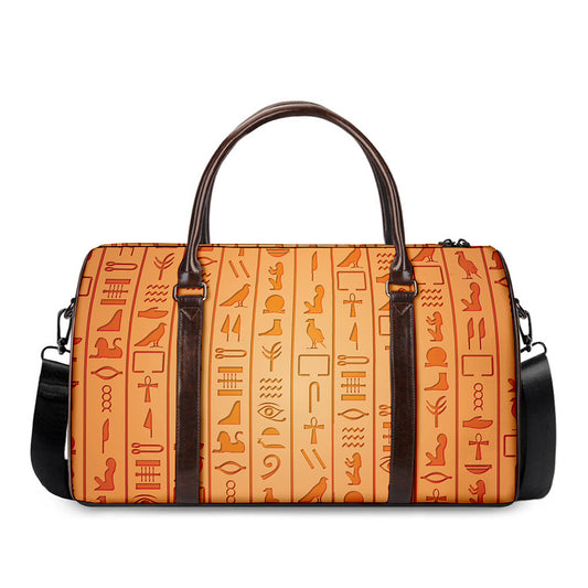 Egyptian Hieroglyphs Symbol Print Duffle Bag