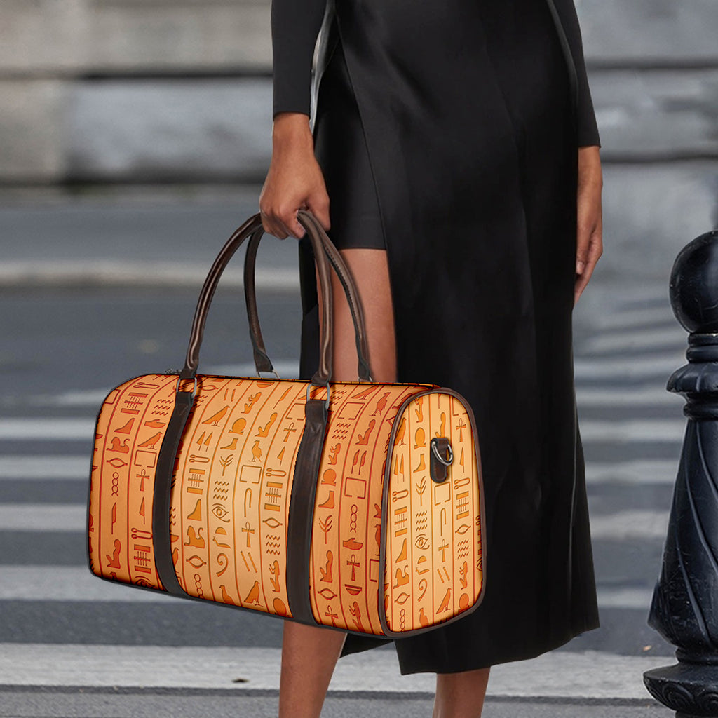 Egyptian Hieroglyphs Symbol Print Duffle Bag