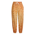 Egyptian Hieroglyphs Symbol Print Fleece Lined Knit Pants
