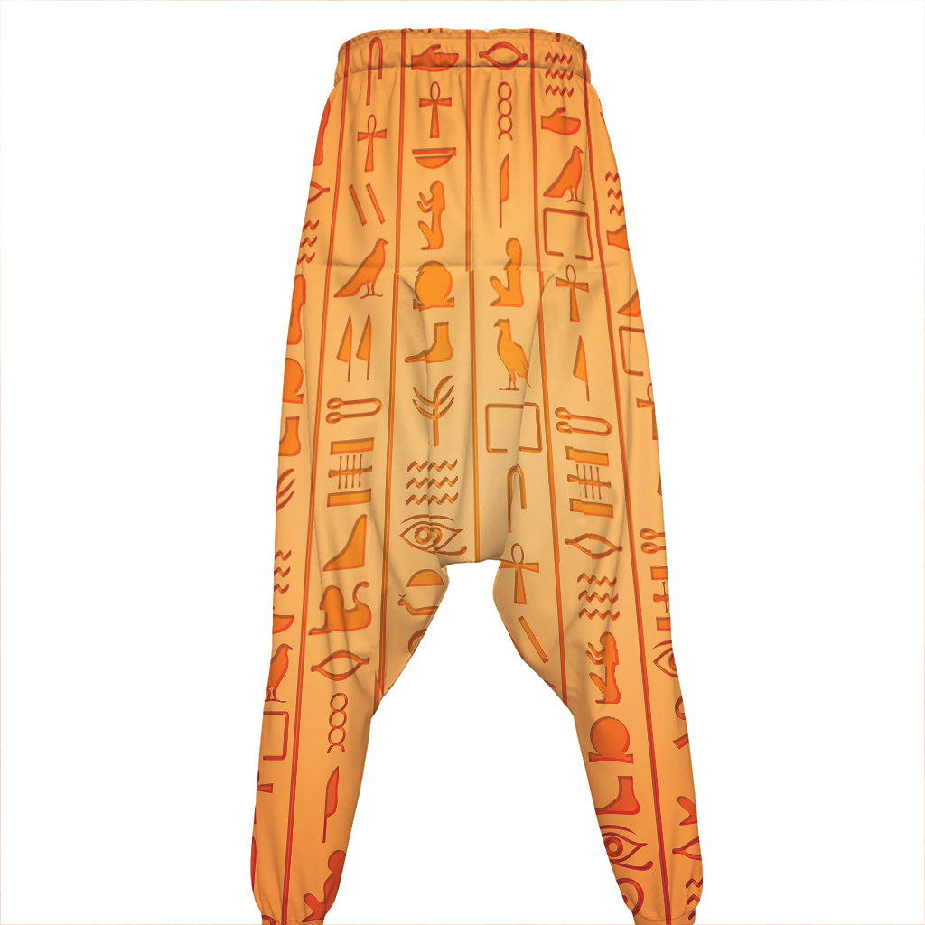 Egyptian Hieroglyphs Symbol Print Hammer Pants