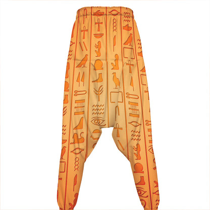 Egyptian Hieroglyphs Symbol Print Hammer Pants