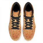 Egyptian Hieroglyphs Symbol Print High Top Leather Sneakers