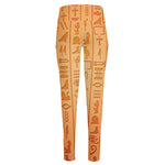 Egyptian Hieroglyphs Symbol Print High-Waisted Pocket Leggings