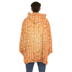 Egyptian Hieroglyphs Symbol Print Hoodie Blanket