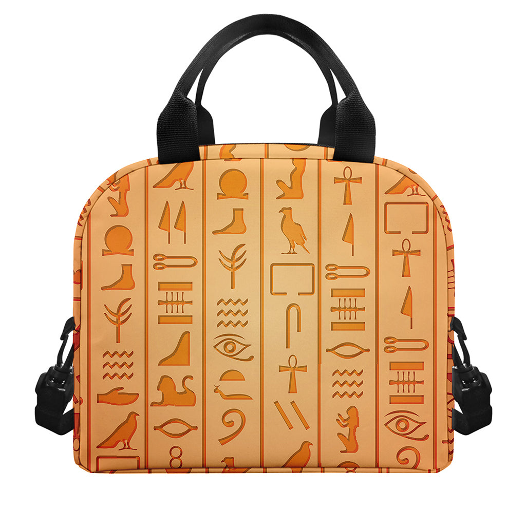 Egyptian Hieroglyphs Symbol Print Insulated Lunch Bag