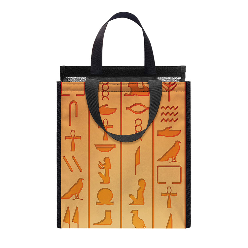 Egyptian Hieroglyphs Symbol Print Insulated Lunch Tote