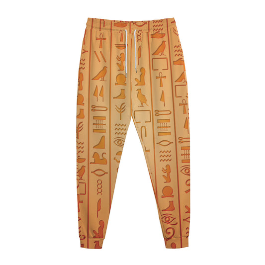 Egyptian Hieroglyphs Symbol Print Jogger Pants