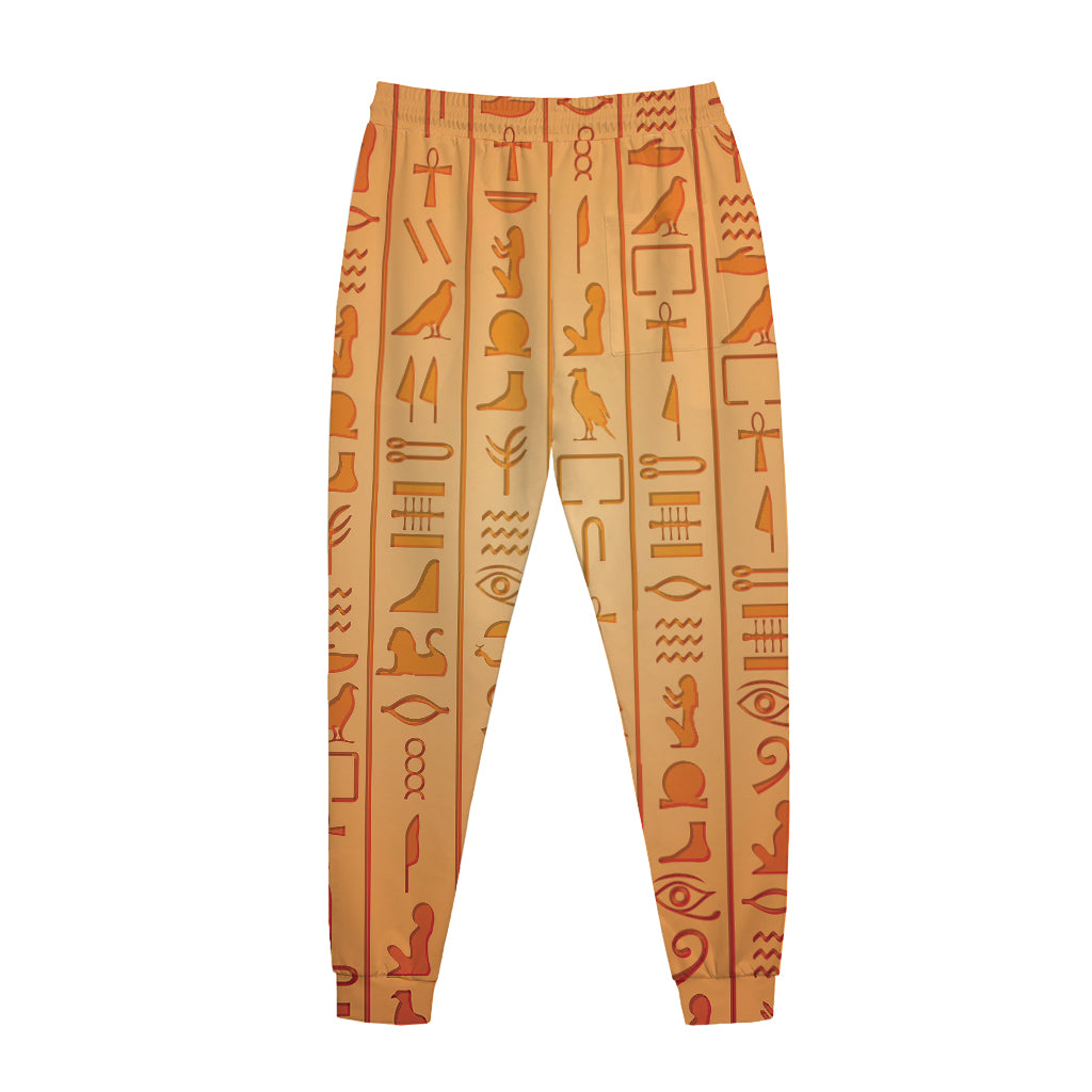 Egyptian Hieroglyphs Symbol Print Jogger Pants