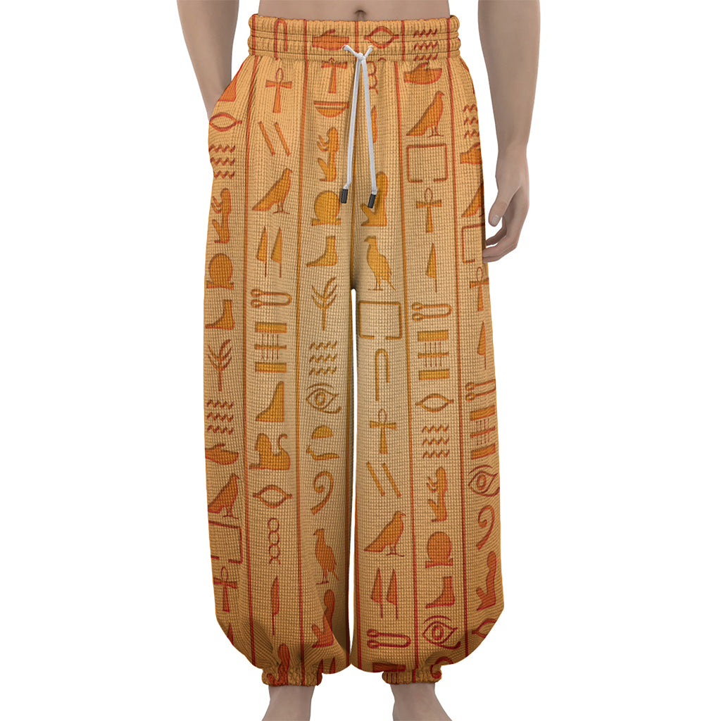 Egyptian Hieroglyphs Symbol Print Lantern Pants