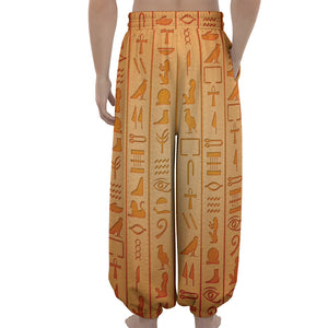 Egyptian Hieroglyphs Symbol Print Lantern Pants