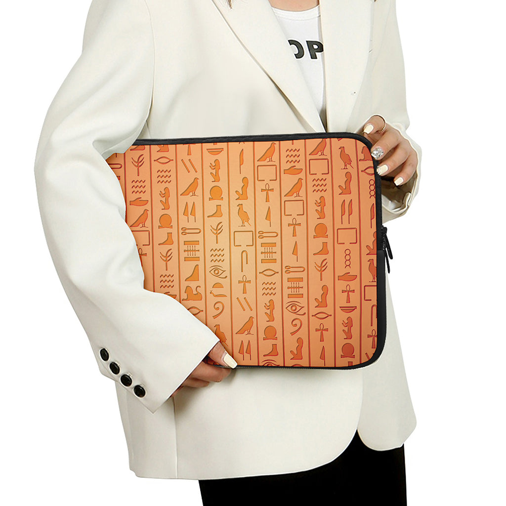Egyptian Hieroglyphs Symbol Print Laptop Sleeve