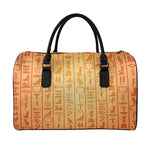 Egyptian Hieroglyphs Symbol Print Leather Duffle Bag