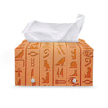 Egyptian Hieroglyphs Symbol Print Leather Tissue Box Cover