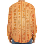 Egyptian Hieroglyphs Symbol Print Long Sleeve Baseball Jersey