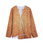 Egyptian Hieroglyphs Symbol Print Long Sleeve Short Coat