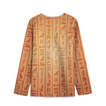 Egyptian Hieroglyphs Symbol Print Long Sleeve Short Coat