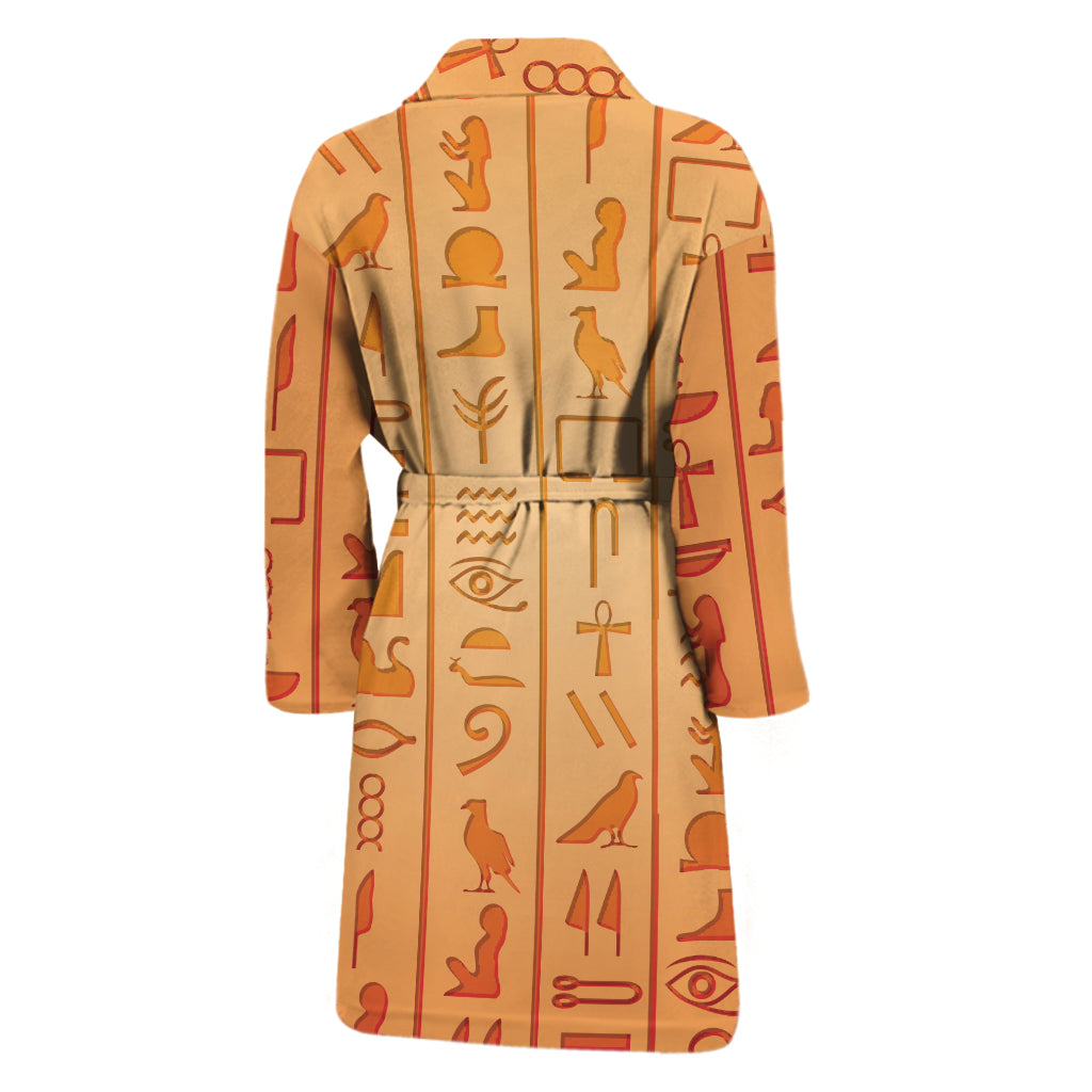 Egyptian Hieroglyphs Symbol Print Men's Bathrobe