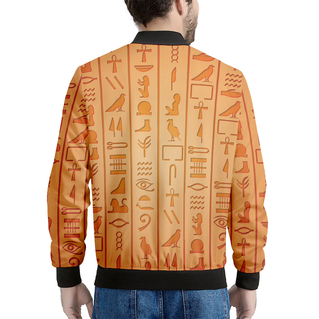 Egyptian Hieroglyphs Symbol Print Men's Bomber Jacket