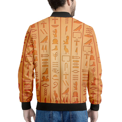 Egyptian Hieroglyphs Symbol Print Men's Bomber Jacket