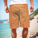 Egyptian Hieroglyphs Symbol Print Men's Cargo Shorts