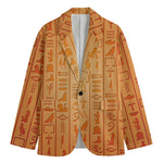 Egyptian Hieroglyphs Symbol Print Men's Cotton Blazer