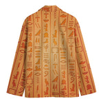 Egyptian Hieroglyphs Symbol Print Men's Cotton Blazer