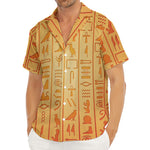 Egyptian Hieroglyphs Symbol Print Men's Deep V-Neck Shirt