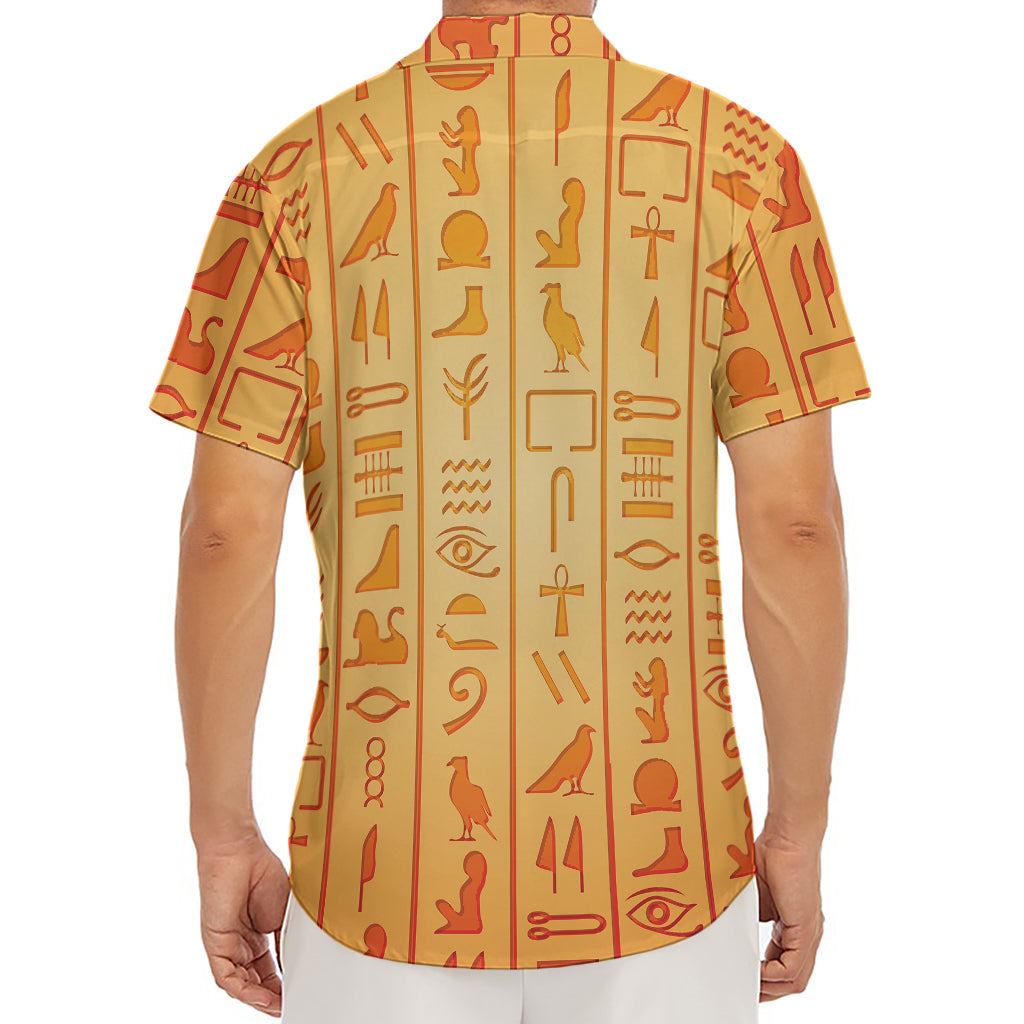 Egyptian Hieroglyphs Symbol Print Men's Deep V-Neck Shirt