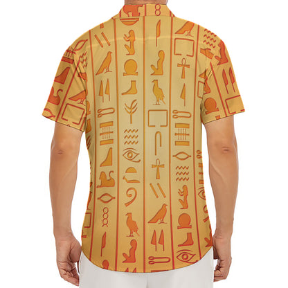 Egyptian Hieroglyphs Symbol Print Men's Deep V-Neck Shirt