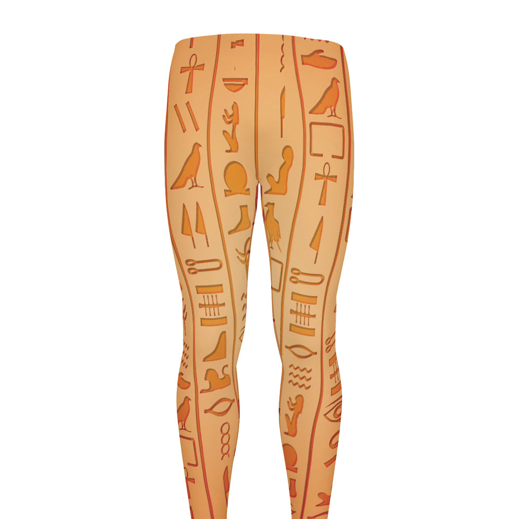 Egyptian Hieroglyphs Symbol Print Men's leggings