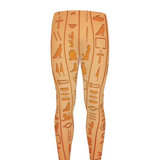 Egyptian Hieroglyphs Symbol Print Men's leggings
