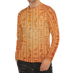 Egyptian Hieroglyphs Symbol Print Men's Long Sleeve Rash Guard