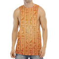 Egyptian Hieroglyphs Symbol Print Men's Muscle Tank Top