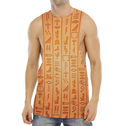 Egyptian Hieroglyphs Symbol Print Men's Muscle Tank Top
