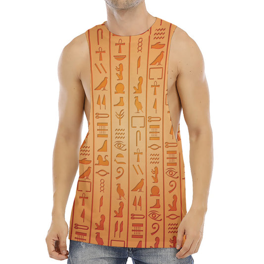 Egyptian Hieroglyphs Symbol Print Men's Muscle Tank Top
