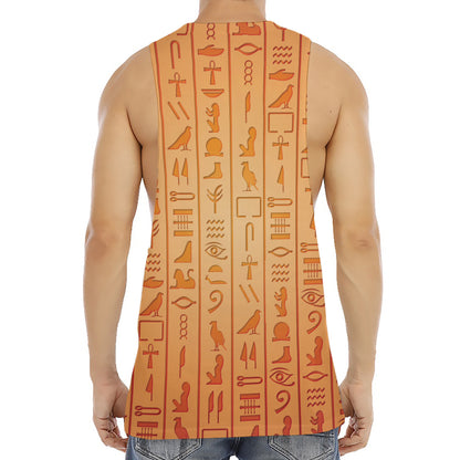 Egyptian Hieroglyphs Symbol Print Men's Muscle Tank Top
