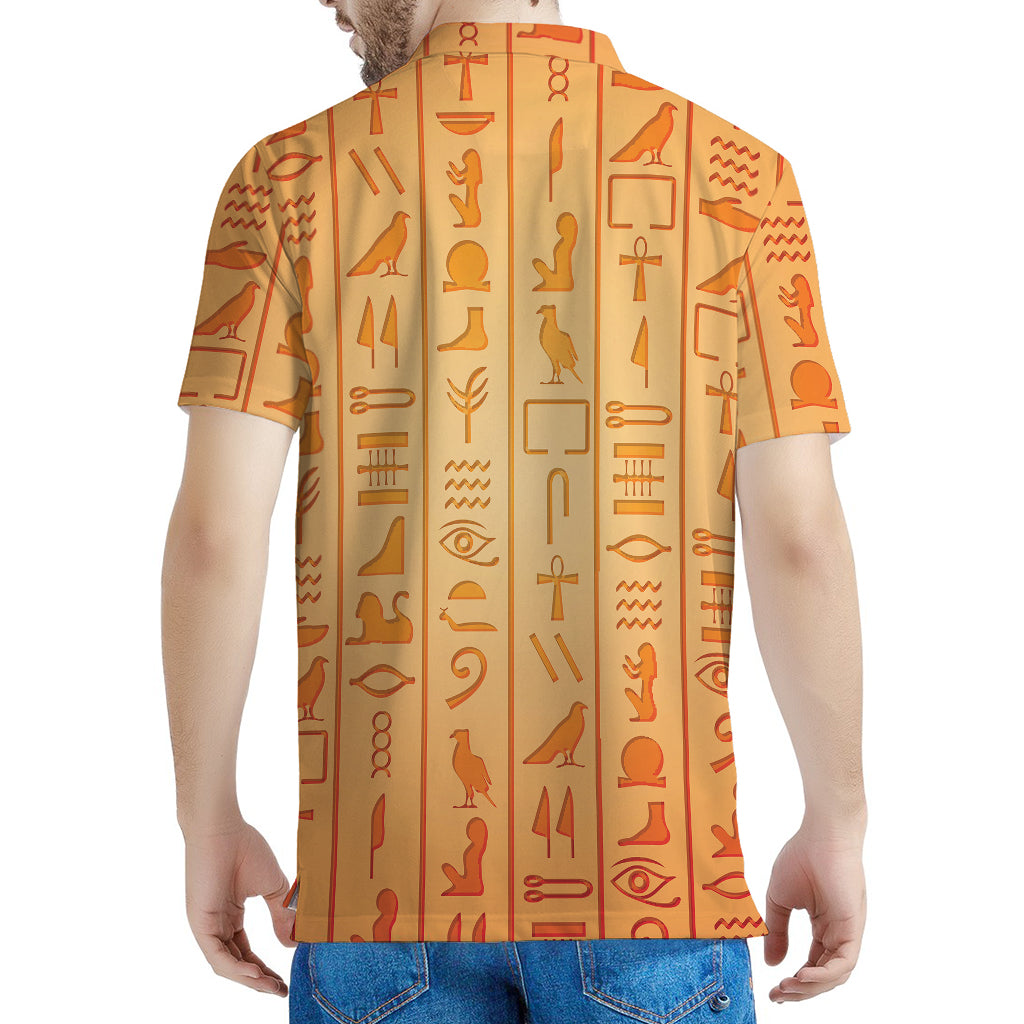 Egyptian Hieroglyphs Symbol Print Men's Polo Shirt