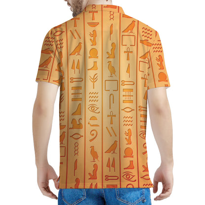 Egyptian Hieroglyphs Symbol Print Men's Polo Shirt