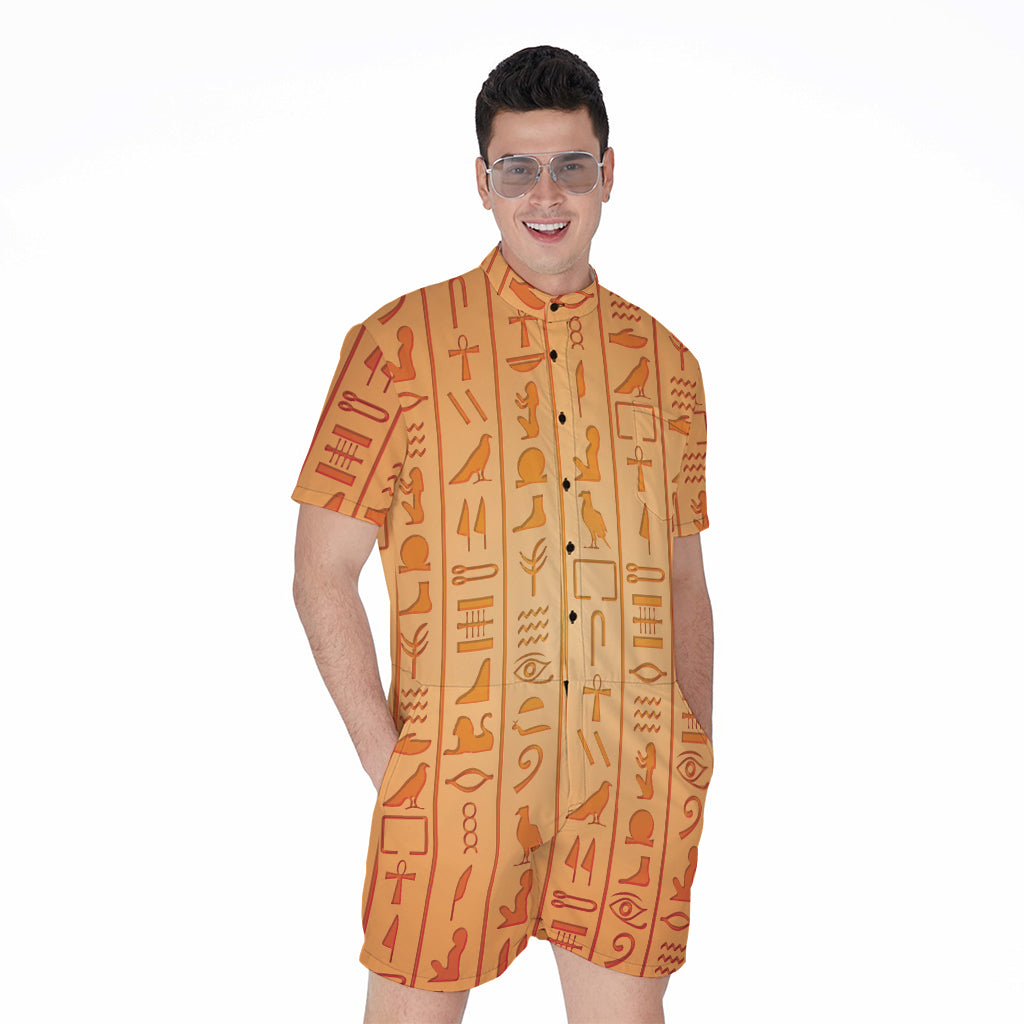 Egyptian Hieroglyphs Symbol Print Men's Rompers