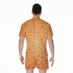 Egyptian Hieroglyphs Symbol Print Men's Rompers