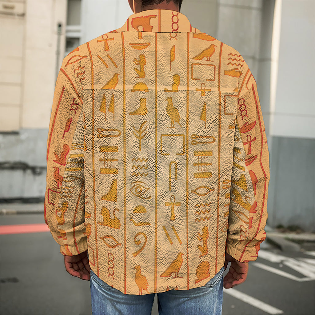 Egyptian Hieroglyphs Symbol Print Men's Shirt Jacket