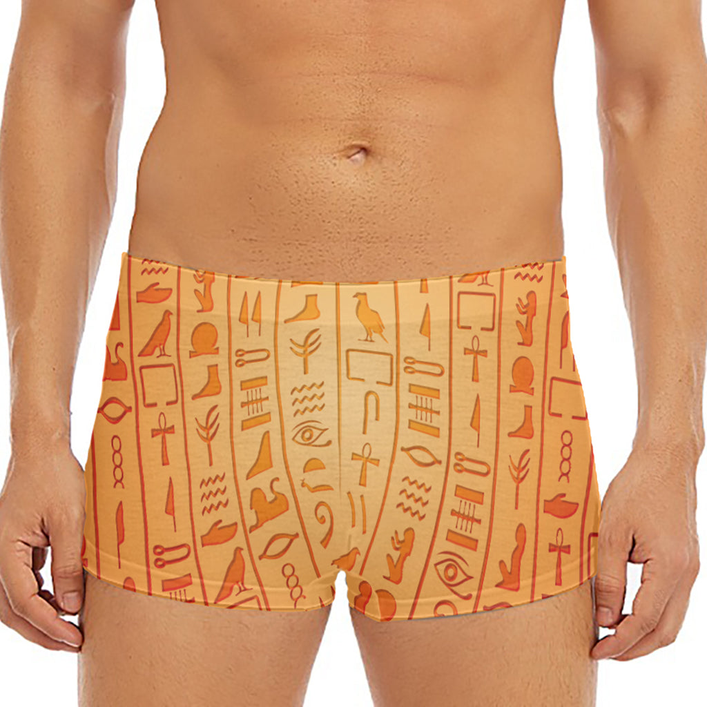 Egyptian Hieroglyphs Symbol Print Men's Short Boxer Briefs