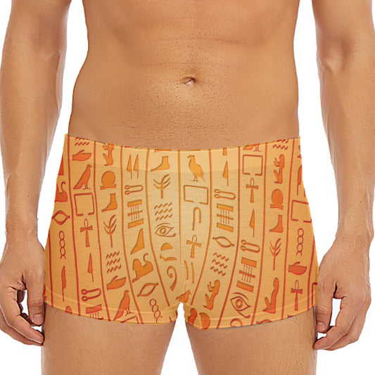 Egyptian Hieroglyphs Symbol Print Men's Short Boxer Briefs