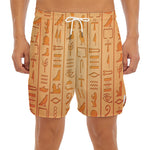 Egyptian Hieroglyphs Symbol Print Men's Split Running Shorts