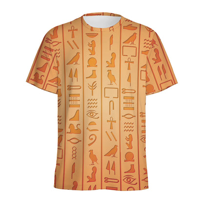 Egyptian Hieroglyphs Symbol Print Men's Sports T-Shirt