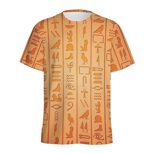 Egyptian Hieroglyphs Symbol Print Men's Sports T-Shirt
