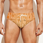 Egyptian Hieroglyphs Symbol Print Men's Swim Briefs