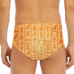 Egyptian Hieroglyphs Symbol Print Men's Triangle Swim Briefs