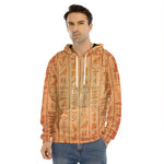 Egyptian Hieroglyphs Symbol Print Men's Velvet Pullover Hoodie